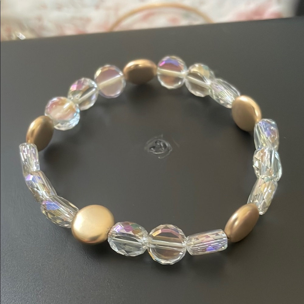 Bead Pattern Stretch Translucent Glass Crystals Beads Women Bracelet